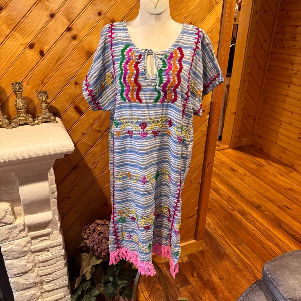 Anthropologie Multicolor Striped Midi Dress